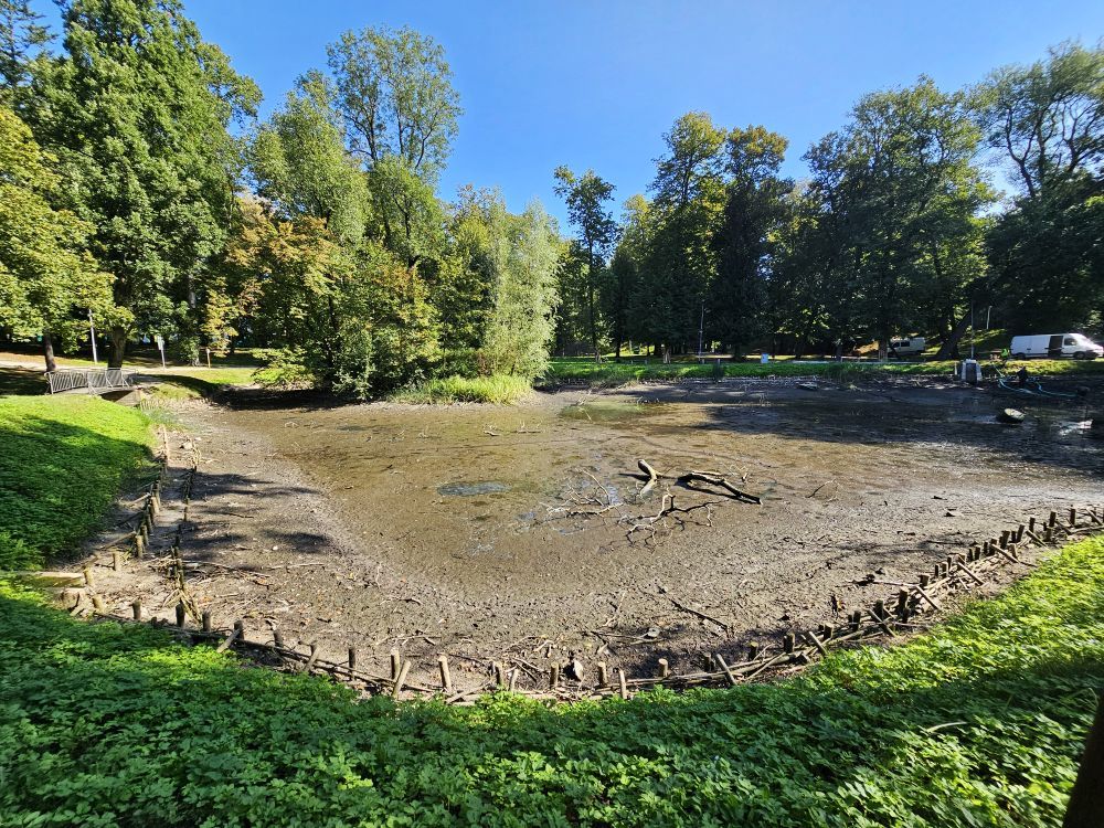 Pogłębianie stawków w Parku Miejskim w Gnieźnie