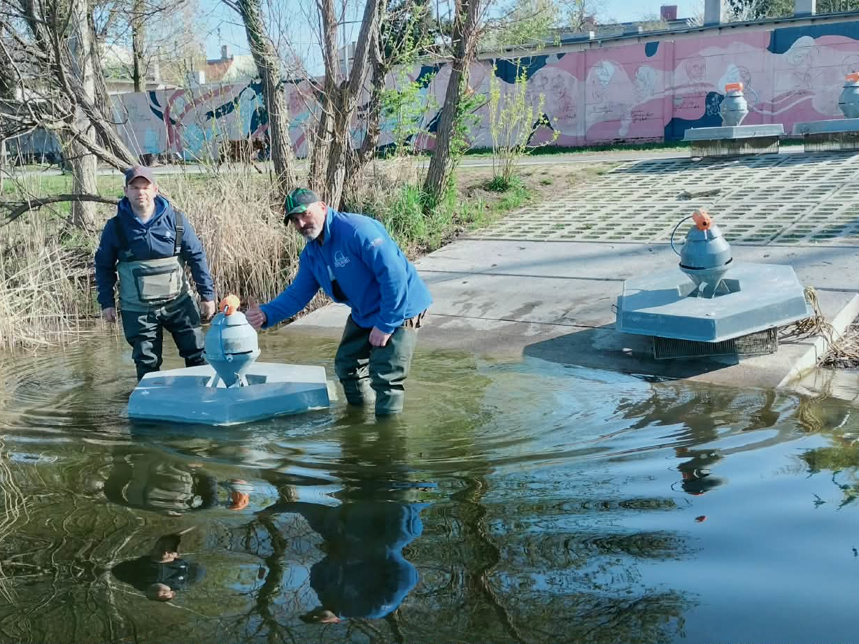 Aeratory na Jeziorze Jelonek ponownie uruchomione. Zapewnią natlenienie dla ochrony podwodnego życia