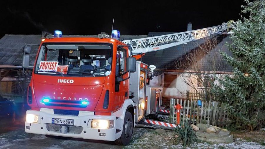 Straż pożarna - drabina mechaniczna
